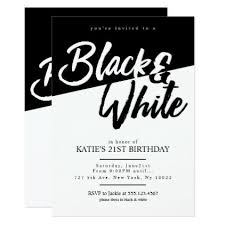 Black And White Party Invitations Modern Style Black And White Party Invitations Zazzle Com In 2020 White Party Theme Black And White Party Decorations White Party Decorations