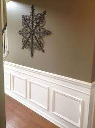 Draw your wainscoting design on the wall. Diy Faux Wainscoting Added To My Builder S Grade Home Home Decor Faux Wainscoting Diy Wainscoting
