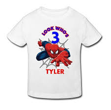 Birthday T Shirt Ideas For Men Spiderman Birthday Shirt With Custom Name And Age Spiderman Birthday Birthday Shirts Spiderman