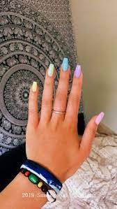 You can hand paint the palm tree if you have a steady this is cute as its chic. 880 Summer Nail Ideas Nail Designs Summer Nails Gel Nails
