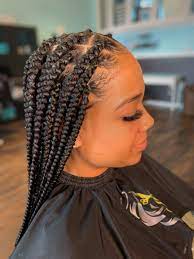 30 Fantastic Knotless Box Braids Medium Triangle Part Undefined Feed In Braids Hairstyles Short Box Braids Hairstyles Hair Styles