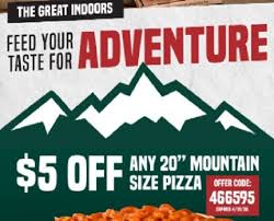 Mountain Mike S Pizza Promotions Get 5 Off Any Mountain Size Pizza Coupon Etc