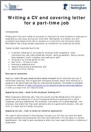 Writing a cover letter gives you an opportunity to tell prospective employers why you are the best candidate. Writing A Cv And Covering Letter For A Part Time Job Pdf Free Download