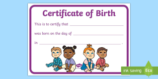 Generally a birth certificate is used as identification of a person in different fields of life for instance taking admission to. Role Play Birth Certificate Template Primary Resource