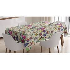 Christmas Tablecloth Lively Graphic Collection Of Seasonal Jolly Decoration Rich Elements Doodle Ar Christmas Table Cloth Kitchen Tablecloths Tablecloth Sizes