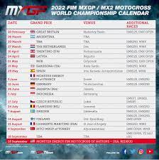 2022 Fim 250/450 World Motocross Championship Schedule Announced -  Motocross Action Magazine