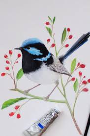 Printspiring Printspiring Bird Art Gouache Art Watercolor Bird