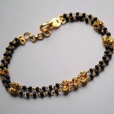 Black And Gold Bracelet For Babies 18k Gold Bracelet Gold Chain With Black Beads Mangalsutra Etsy Gold Bracelet Chain 18k Gold Bracelet Black Beaded Jewelry