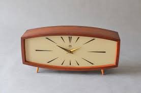Vintage Teak Mantle Desk Clock Table Clock Weimar Gdr East German Mid Century Modern 50s 60s Vintage Mantel Clocks Modern Tabletop Mid Century Clock