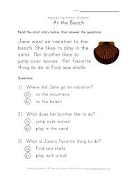 This allows students to make direct comparisons between the advanced version to the more basic one, and makes for a powerful learning experience. Beginner Reading Comprehension Worksheet At The Beach All Kids Network