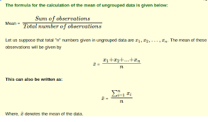 Formula for mean & standard deviation found in formula sheet. Dear Expert In Finding The Variation Of A Ungrouped Data What Is The Requirment Of Finding The Assuming Mean Di Mean By Maths Mathematical Reasoning 8893511 Meritnation Com