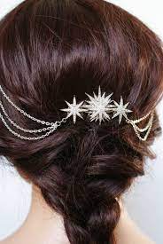 Star Bridal Headpiece Wedding Hair Drape Celestial Hair Etsy Wedding Hair Head Piece Hair Accessories Hair Jewelry