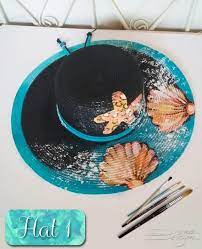 Hand Painted Seashell Hats Hanpainted Hat Seashell Sunhats Art Hanpainted Summer Hats Sea Summer Hat Sea Shells Hat Floral Summer Hat In 2021 Summer Hats Painted Hats Hand Painted Hats
