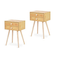 Set Of 2 Side End Table Nightstand 2 Drawers Bedroom Room Furniture Walmart Com In 2020 Nightstand Set Of 2 Wood Bedroom Sets Room Furniture