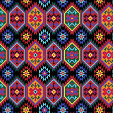 Modastra pembe zikzak desenli döşemelik duck bezi kumaş dckkmsmdstr14. Kilim Desenli Kumas Suzani
