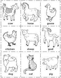 Plantillas Con Dibujos De Animales Para Colorear Y Recortar Colorear Imagenes Granja En Ingles Animales En Ingles Fotos De Animales De Granja