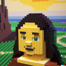 Mona Lisa in a Lego landscape : r/dalle2