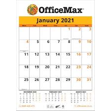 Quickly print a blank yearly 2021 calendar for your fridge, desk, planner or wall using one of our pdfs or images. Officemax A3 Wall Calendar Month To View 2021 Officemax Nz