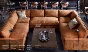 This gorgeous and modern full leather sofa set will set the stage for any living room! Restoration Hardware Sectional In Italian Destroyed Leather Furniture Design Living Room Living Room Leather Room Furniture Design
