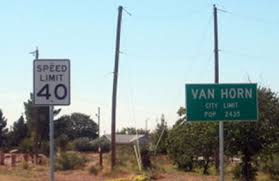 It is the westernmost incorporated community in the central time zone part of the state of texas. Van Horn Texas