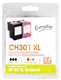 Une cartouche d'encre d'origine pour des impressions de la plus haute qualité ! Everyday Cartouche D Encre Hp 301xl Noir Couleur 15ml 3x6ml Colruyt
