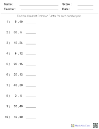 Create an unlimited supply of free worksheets for prime factorization or for finding all the factors of the given numbers. Factors Worksheets Printable Factors And Multiples Worksheets