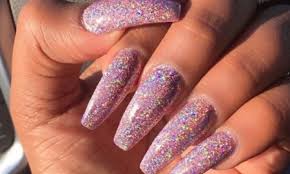 Long purple coffin glitter press on nails order is shipped on the next day unless bought on a saturday. Coffin Light Purple Nails With Glitter Nail And Manicure Trends