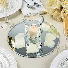 Ideal for candles and collectible figurines, these 10 versatile mirrors have a variety of decorating uses. Round Table Mirrors Oriental Trading Wedding Table Centerpieces Mirror Table Wedding Candles Table