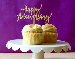 Small birthday cupcake toppers, happy, birthday, londoncakesupplies 5 out of 5. Wedding Cake Topper Happy Anniversary First By Leesixdesigns Custom Cupcake Toppers Anniversary Wishes For Friends Anniversary Wishes For Wife