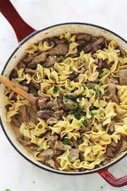 Delicieux Plat Facile Et Rapide Des Nouilles Au Boeuf Sauce Stroganoff Du Steak De Boeuf Emince Dans Une S Nouilles Au Boeuf Plats Faciles Cuisine Culinaire