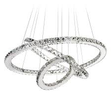 Dearlan Dearlan Modern Crystal Chandeliers Led Chandelier Lighting Ceiling Light Fixture Pendant Lamp For Dining Room Hallway Foyer Entry Living Room Bed Room 3 Rings D27 6 19 7 11 8 Led Lighting Led Ceiling Lights