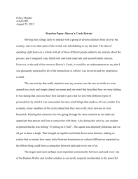 Reflection papers regularly don't follow a specific arrangement. Retreat Reaction Paper