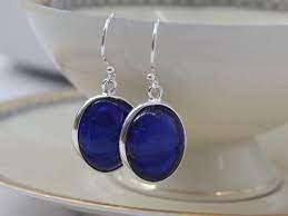 Cobalt Blue Earrings Murano Glass Earrings Blue Dangle Earrings Blue Drop Earrings Anniversa Murano Glass Earrings Cobalt Blue Earrings Blue Drop Earrings