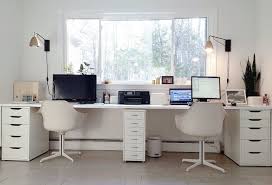 Though it has a mix of different ikea shelving units, they play together nicely. Ikea Home Office Design Ideas