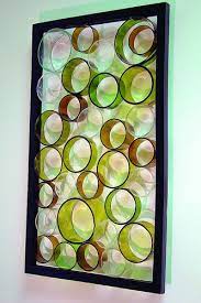 Ringed Sculpture Glass Bottles Art Glass Bottle Crafts Recycled Glass Bottles