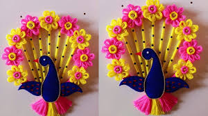 Home decor diy chinese style peacock environment layout tv background removable wall stickers wall sticker home deco. Diy Easy Woolen Peacock Wall Hanging Best Out Of Peacock Toran Diy Ro Diy Crafts Hacks Diy Wall Decor Wall Hanging Diy