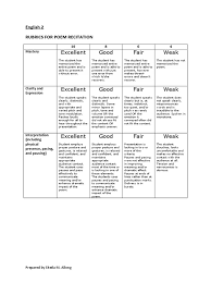 These best recitation poems are the top recitation poems on poetrysoup. Rubrics For Poem Recitation Human Communication Linguistics