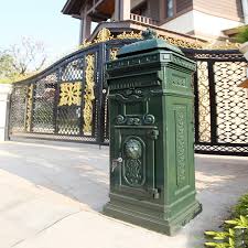 Qualarc this decorative cast aluminum mailbox insert can be matched with an optional newspaper. Floor Standing Post Box Letterbox Victorian Style Black Aluminium Metal Mailbox Metal Mailbox Post Boxaluminum Mailbox Aliexpress