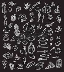 tableau a craie grande cuisine doodle dessine a la main et le jeu de la nourriture sur un tableau noir il tableau noir tableau craie lettrage sur tableau noir