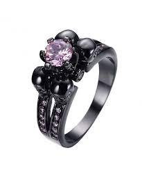 Womens Pink Diamond Skulls Christmas Best Friend Wedding Black Gold Ring Size 5 10 C0185qqe5m3 Skull Engagement Ring Skull Wedding Ring Black Gold Ring