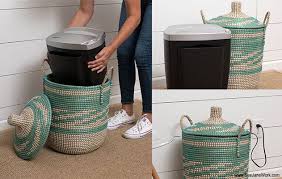 Home Office Hacks Hiding Paper Shredder In A Lidded Basket Home Office Decor Home Office Space Home Office Design