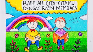 Contoh poster pendidikan yang kedua ini mengingatkan pembaca akan sulitnya menjadi cerdas dan pintar. Cara Menggambar Poster Pendidikan Ajakan Membaca Buku How To Draw Education Poster Cute766