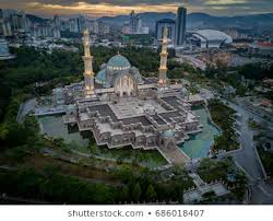 Also known as the federal territory mosque it is on place you cant miss!! Mosque Masjid Wilayah Persekutuan At Kuala Lumpur Malaysia Images Stock Photos Vectors Shutterstock Aerial Photo Photo Stock Images Stock Photos