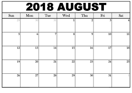 Calendar For August 2018 Word Printable Calendar Template 2018 Calendar Template August Calendar