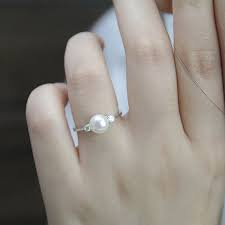Real Pearl Ringcubic Zirconia Engagement Ringsjune Etsy Fashion Rings Real Pearl Rings Cheap Wedding Rings