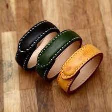 罐手制 多脂植鞣鞍革 手工牛皮双面缝四合扣手镯手环定制 leather jewelry leather cuffs bracelet handmade leather bracelets
