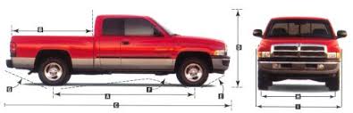 2001 dodge ram pickup dimensions