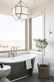 Check spelling or type a new query. Olive Tree Next To Modern Gray Cast Iron Tub Transitional Bathroom