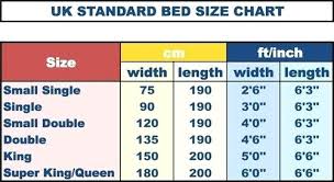 mattress measurements chart