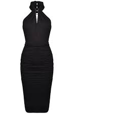 Plein Sud Mainline Halter Neck Draped Dress 215 Liked On Polyvore Featuring Dresses Co Halter Top Cocktail Dress Silk Evening Dress Halter Cocktail Dress